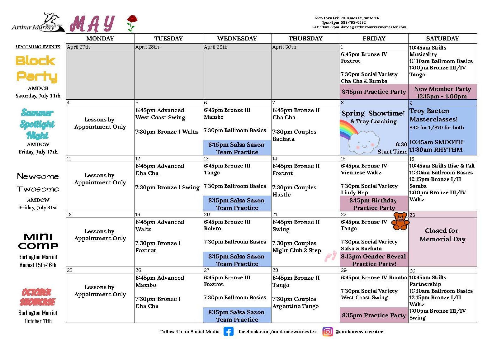 May 2026 - Worcester Calendar